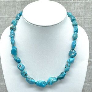 Jay King Turquoise Nugget Necklace Chunky Seven Peaks? Sterling Silver 18"